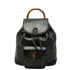グッチ バンブー リュック バックパック 003 2034 0030 ブラック レザー レディース GUCCI 【中古】
