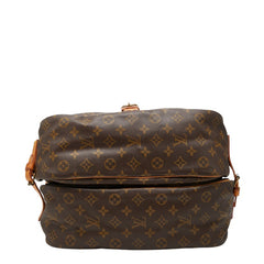 ルイ ヴィトン モノグラム ソミュール35 斜め掛け ショルダーバッグ M42254 ブラウン PVC レザー レディース LOUIS VUITTON 【中古】