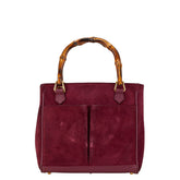 グッチ バンブー ハンドバッグ 000 122 0316 パープル ブラウン スウェード レディース GUCCI 中古