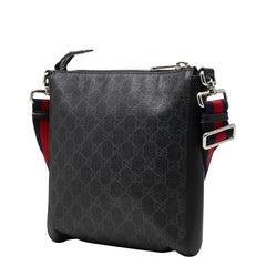 グッチ GGスプリーム シェリーライン 斜め掛け ショルダーバッグ 523599 ブラック PVC レザー レディース GUCCI 【中古】