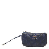 シャネル マトラッセ ココマーク コインケース 小銭入れ ネイビー レザー レディース CHANEL 【中古】