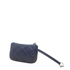 シャネル マトラッセ ココマーク コインケース 小銭入れ ネイビー レザー レディース CHANEL 【中古】