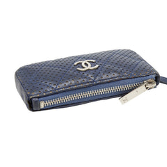 シャネル マトラッセ ココマーク コインケース 小銭入れ ネイビー レザー レディース CHANEL 【中古】