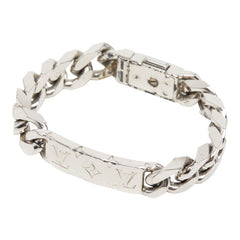 ルイ ヴィトン モノグラム ブラスレ LVシグネチャー チェーンブレスレット M62486 シルバー メタル メンズ LOUIS VUITTON 【中古】