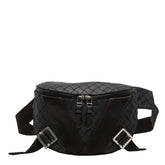 ボッテガヴェネタ イントレチャート ボディバッグ ウエストバッグ ブラック ラバー レディース BOTTEGAVENETA 【中古】