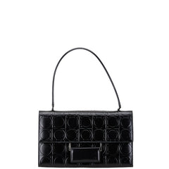 サルヴァトーレフェラガモ ガンチーニ ハンドバッグ ショルダーバッグ ブラック レザー レディース Salvatore Ferragamo 【中古】