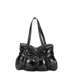 モンクレール COUSSIN ダウン ハンドバッグ トートバッグ ブラック ナイロン レザー レディース MONCLER 【中古】