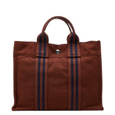 エルメス フールトゥPM トートバッグ ブラウン キャンバス レディース HERMES 【中古】