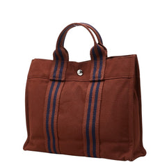 エルメス フールトゥPM トートバッグ ブラウン キャンバス レディース HERMES 【中古】