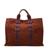 エルメス フルートゥMM トートバッグ ブラウン キャンバス レディース HERMES 【中古】