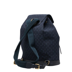 ルイ ヴィトン モノグラム ミニ モンスリGM リュック バックパック M92455 ネイビー キャンバス レザー レディース LOUIS VUITTON 【中古】