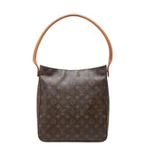 ルイ ヴィトン モノグラム ルーピングGM ショルダーバッグ ハンドバッグ M51145 ブラウン PVC レザー レディース LOUIS VUITTON 【中古】