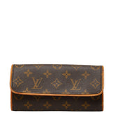 ルイ ヴィトン モノグラム ポシェット ツインPM ポーチ M51854 ブラウン PVC レザー レディース LOUIS VUITTON 【中古】