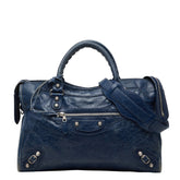 バレンシアガ ジャイアントシティ ハンドバッグ ショルダーバッグ 2WAY 281770 ブルー レザー レディース BALENCIAGA 【中古】