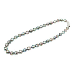 タサキ 37Pネックレス ピアス アクセサリーセット 90211616 ブラックパール(黒蝶真珠) K14WG ホワイトゴールド レディース TASAKI 【中古】