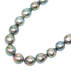 タサキ 37Pネックレス ピアス アクセサリーセット 90211616 ブラックパール(黒蝶真珠) K14WG ホワイトゴールド レディース TASAKI 【中古】