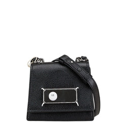 マルタンマルジェラ メゾンマルジェラ カレンダー ミニ ショルダーバッグ ブラック レザー レディース MARTIN MARGIELA 【中古】