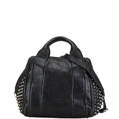 エム シー エム スタッズ ハンドバッグ ショルダーバッグ 2WAY ブラック レザー レディース MCM 【中古】