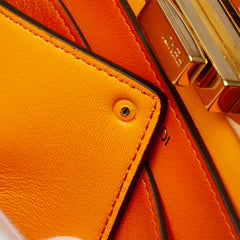 フェンディ ピーカブー アイシーユー ミディアム ハンドバッグ 8BN321 オレンジ レザー レディース FENDI 【中古】