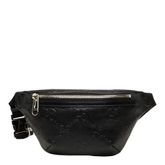 グッチ GGエンボス ボディバッグ ウエストバッグ 658582 ブラック レザー レディース GUCCI 【中古】