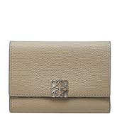 ロエベ アナグラム 三つ折り財布 ベージュ系 レザー レディース LOEWE 【中古】
