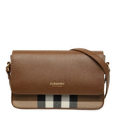 バーバリー ノバチェック 斜め掛け ショルダーバッグ ブラウン マルチカラー レザー キャンバス レディース BURBERRY 【中古】
