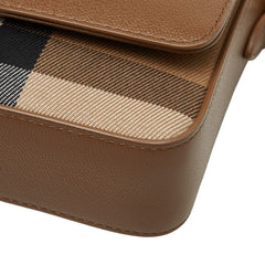 バーバリー ノバチェック 斜め掛け ショルダーバッグ ブラウン マルチカラー レザー キャンバス レディース BURBERRY 【中古】