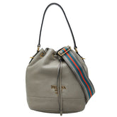 プラダ ロゴ ハンドバッグ ショルダーバッグ 2WAY 1BE018 グレージュ レザー レディース PRADA 【中古】
