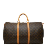 ルイ ヴィトン モノグラム キーポル50 ボストンバッグ トラベルバッグ M41426 ブラウン PVC レザー レディース LOUIS VUITTON 中古