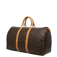 ルイ ヴィトン モノグラム キーポル50 ボストンバッグ トラベルバッグ M41426 ブラウン PVC レザー レディース LOUIS VUITTON 中古