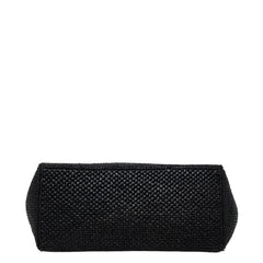 ロエベ フォントトート ラージ トートバッグ ショルダーバッグ ブラック ラフィア カーフ レディース LOEWE 【中古】