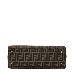 フェンディ ズッカ ハンドバッグ ショルダーバッグ 2WAY ブラウン キャンバス レザー レディース FENDI 【中古】