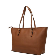 マイケルコース ロゴ トートバッグ ハンドバッグ ブラウン PVC レザー レディース Michael Kors 【中古】