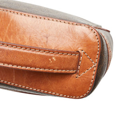 セリーヌ マカダム バニティバッグ ハンドバッグ ポーチ ブラウン PVC レザー レディース CELINE 【中古】