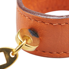 エルメス グローブホルダー オレンジ レザー レディース HERMES 【中古】