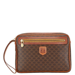 セリーヌ マカダム セカンドバッグ クラッチバッグ ブラウン PVC レザー メンズ CELINE 【中古】