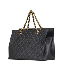 シャネル マトラッセ ココマーク チェーン ハンドバッグ トートバッグ ブラック キャビアスキン レディース CHANEL 【中古】