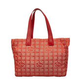 シャネル ココマーク ニュートラベルライン MM トートバッグ ショルダーバッグ レッド ナイロン レザー レディース CHANEL 【中古】