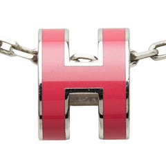 エルメス ミニ ポップH ペンダント ネックレス シルバー ピンク メタル レディース HERMES 【中古】
