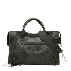 バレンシアガ ザ シティ ハンドバッグ ショルダーバッグ 2WAY 115748 グリーン系 レザー レディース BALENCIAGA 【中古】