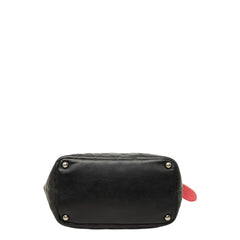 シャネル カンボンライン ココマーク トートバッグ ハンドバッグ ブラック ピンク レザー レディース CHANEL 【中古】