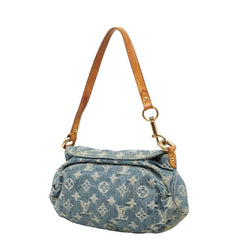 ルイ ヴィトン モノグラム デニム ミニ プリーティ ショルダーバッグ M95050 ブルー デニム レザー レディース LOUIS VUITTON 【中古】