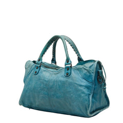 バレンシアガ ザ ジャイアント パートタイム ハンドバッグ ショルダーバッグ 2WAY 168028 ライトブルー レザー レディース BALENCIAGA 【中古】