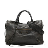 バレンシアガ シティ ハンドバッグ ショルダーバッグ 2WAY 115748 ブラック レザー フェルト レディース BALENCIAGA 【中古】