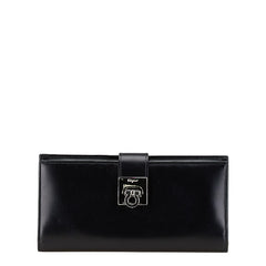 サルヴァトーレフェラガモ ガンチーニ 長財布 ブラック カーフ レディース Salvatore Ferragamo 【中古】