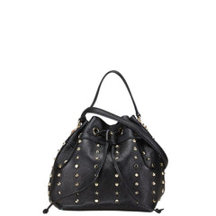 ジミーチュウ BON BON BUCKET S スタッズ ショルダーバッグ ハンドバッグ 2WAY ブラック レザー レディース JIMMY CHOO 中古