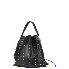 ジミーチュウ BON BON BUCKET S スタッズ ショルダーバッグ ハンドバッグ 2WAY ブラック レザー レディース JIMMY CHOO 中古
