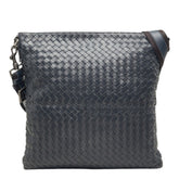 ボッテガヴェネタ イントレチャート 斜め掛け ショルダーバッグ ネイビー レザー レディース BOTTEGAVENETA 中古