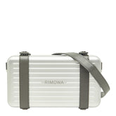 リモワ パーソナル 斜め掛け ショルダーバッグ クロスボディバッグ シルバー グレー アルミ レザー レディース RIMOWA 中古