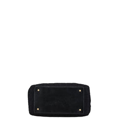 シャネル ココマーク チョコバー チェーン トートバッグ ブラック キャンバス レザー レディース CHANEL 【中古】